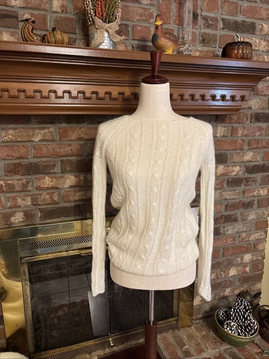 J.CREW Sweaters - Jcrew Ladies Mohair & Wool White Sweater Size Small